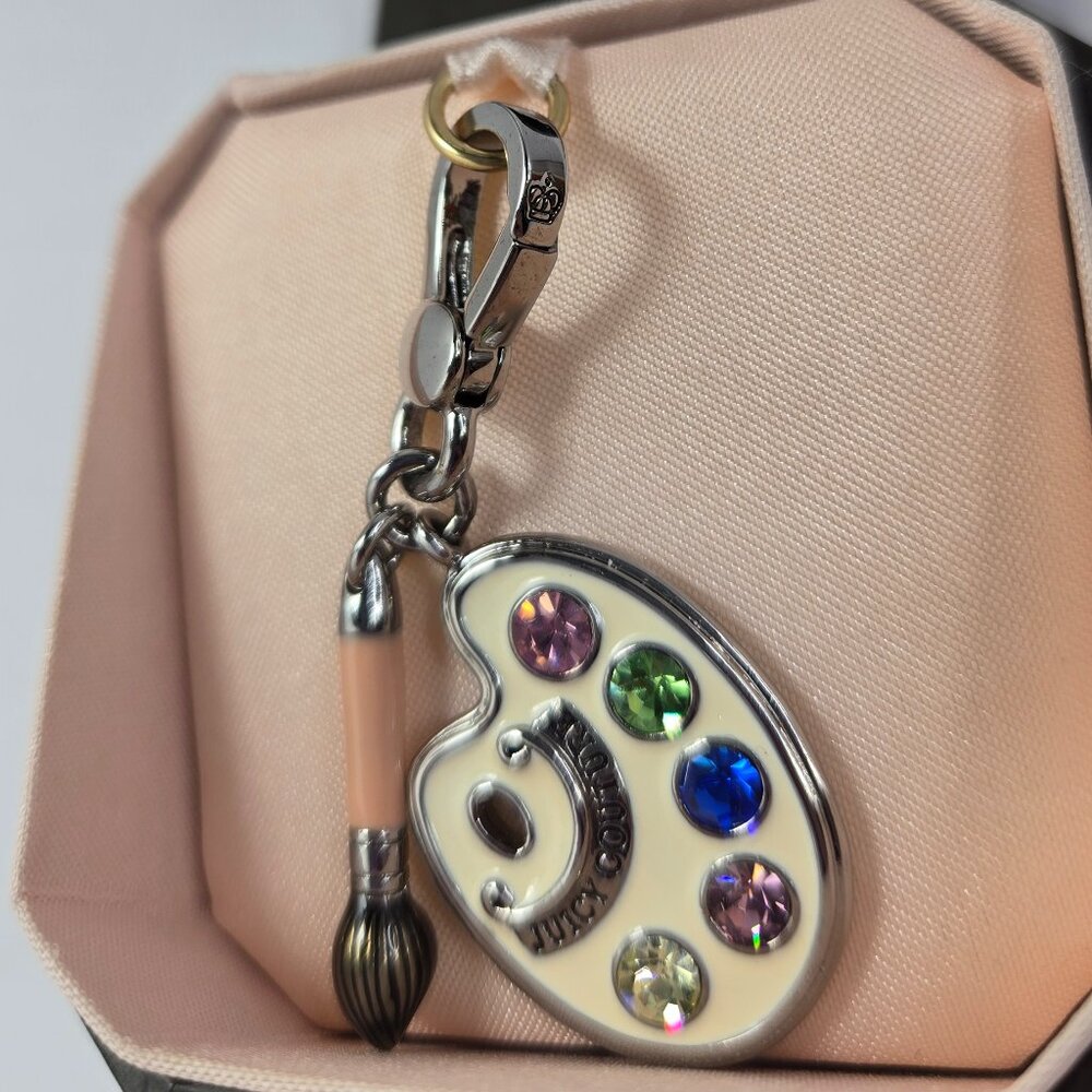 NIB Vintage Juicy Couture Paint Pallet and Brush Charm NWT Y2K  Jeweled - Picture 11 of 16